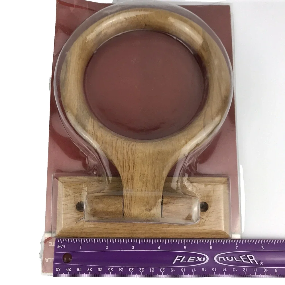 Vintage Solid Oak Towel Ring Wood Wall Mounted Melard 1995 New Old Stock NOS